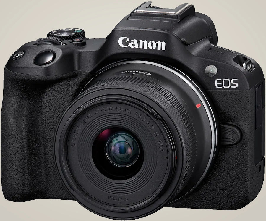 Canon EOS R50 4K Mirrorless Camera with RF-S 18-45mm Lens - Black