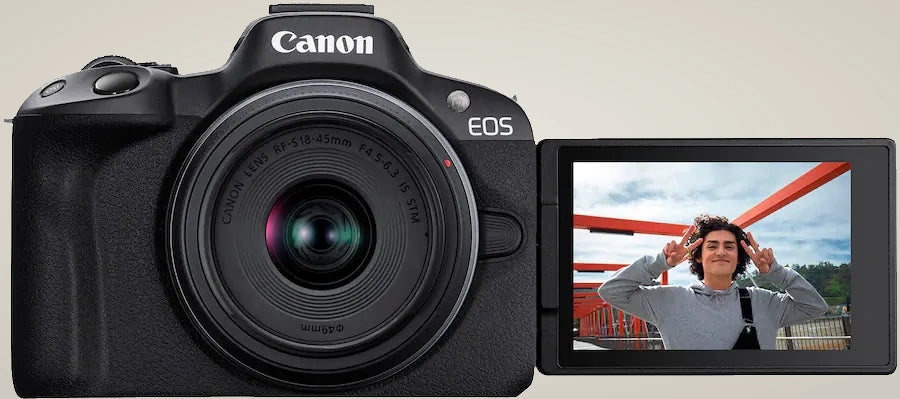 Canon EOS R50 4K Mirrorless Camera with RF-S 18-45mm Lens - Black