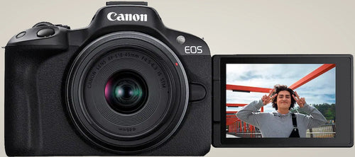 Canon EOS R50 4K Mirrorless Camera with RF-S 18-45mm Lens - Black